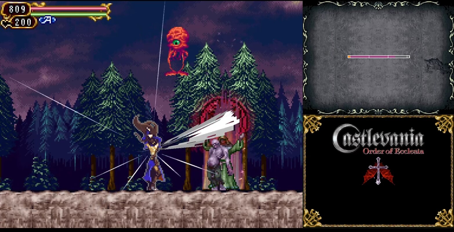 Castlevania Order of Ecclesia - геймплей игры Nintendo DS